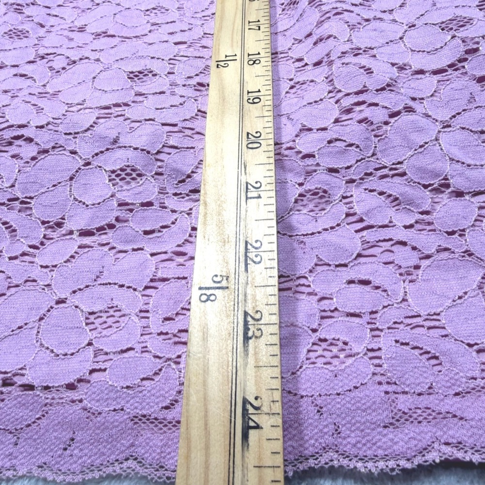 Vintage Liz Claiborne Purple Floral Lace Cap Sleeve Blouse XL Cotton Blend 2000s - Picture 8 of 9